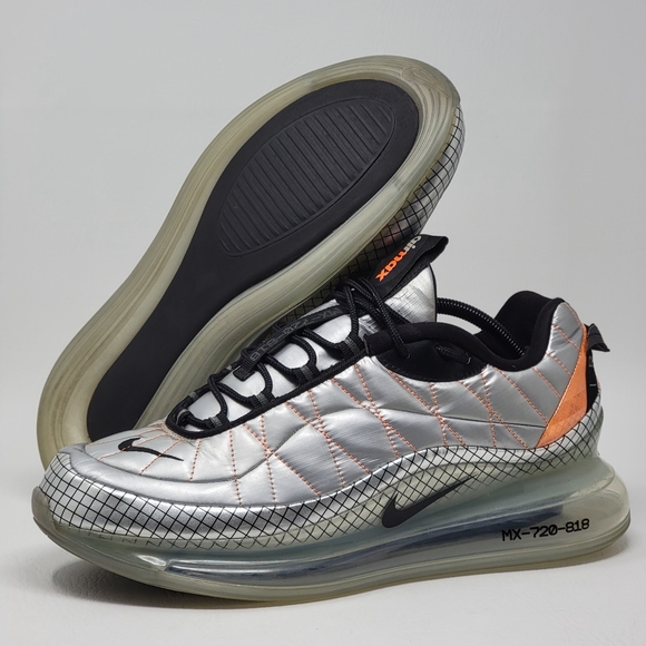 Nike Air Max 720-818 Metallic Silver BV5841-001 Men's Size 13 Sneakers Pre-owned
